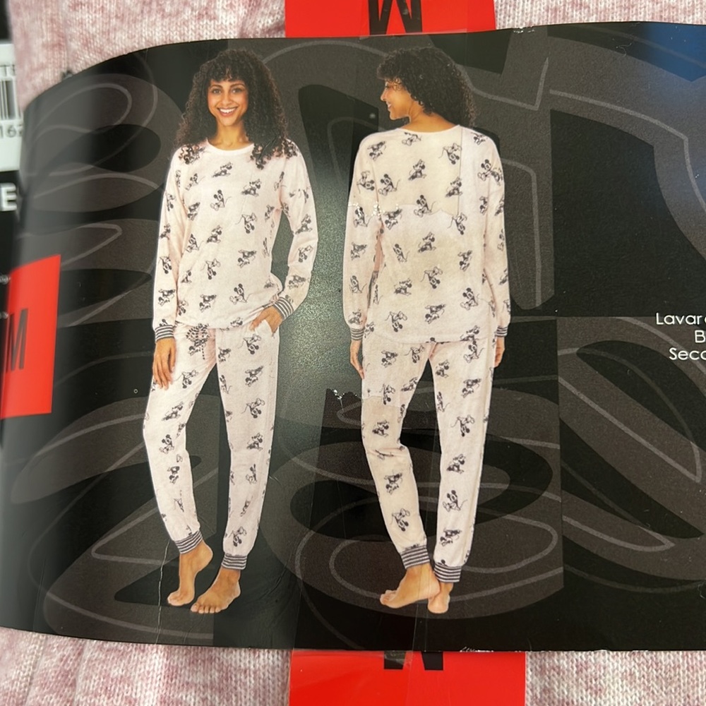 NEW - Womens Disney Cozy 2 PC Pajama Set - Mickey and Minnie - Picture 2 of 8